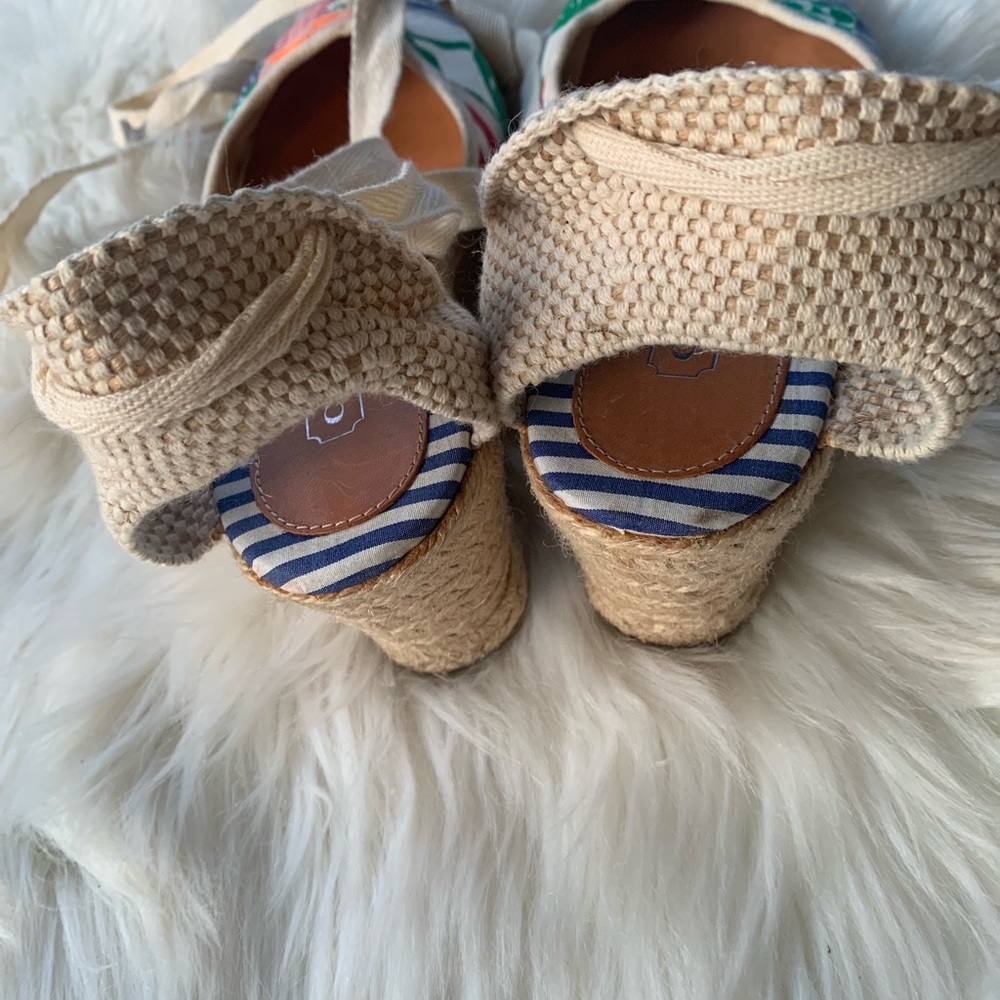 Coach Multicolor Patchwork Espadrille Wedge Sandals - Picture 7 of 8